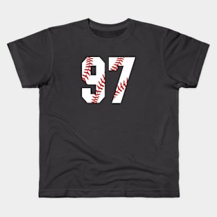 Baseball Number 97 #97 Baseball Shirt Jersey Favorite Player Biggest Fan Kids T-Shirt